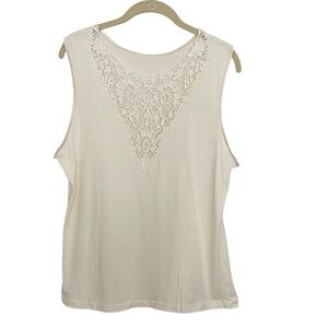 Vintage Cinema Exoile 1980’s Cotton Cream Embroidered Lace Camisole